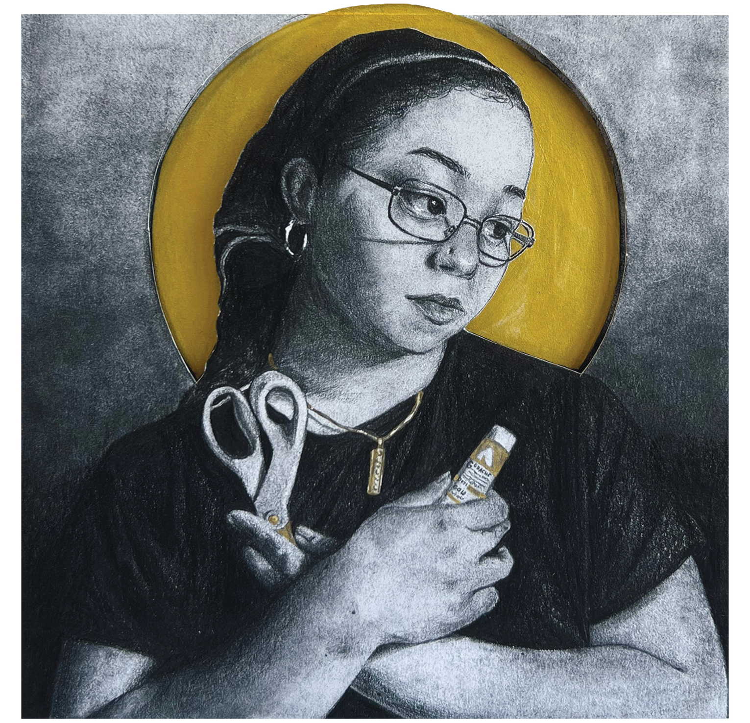 Self Portrait (2025) - Pencil and Goauche