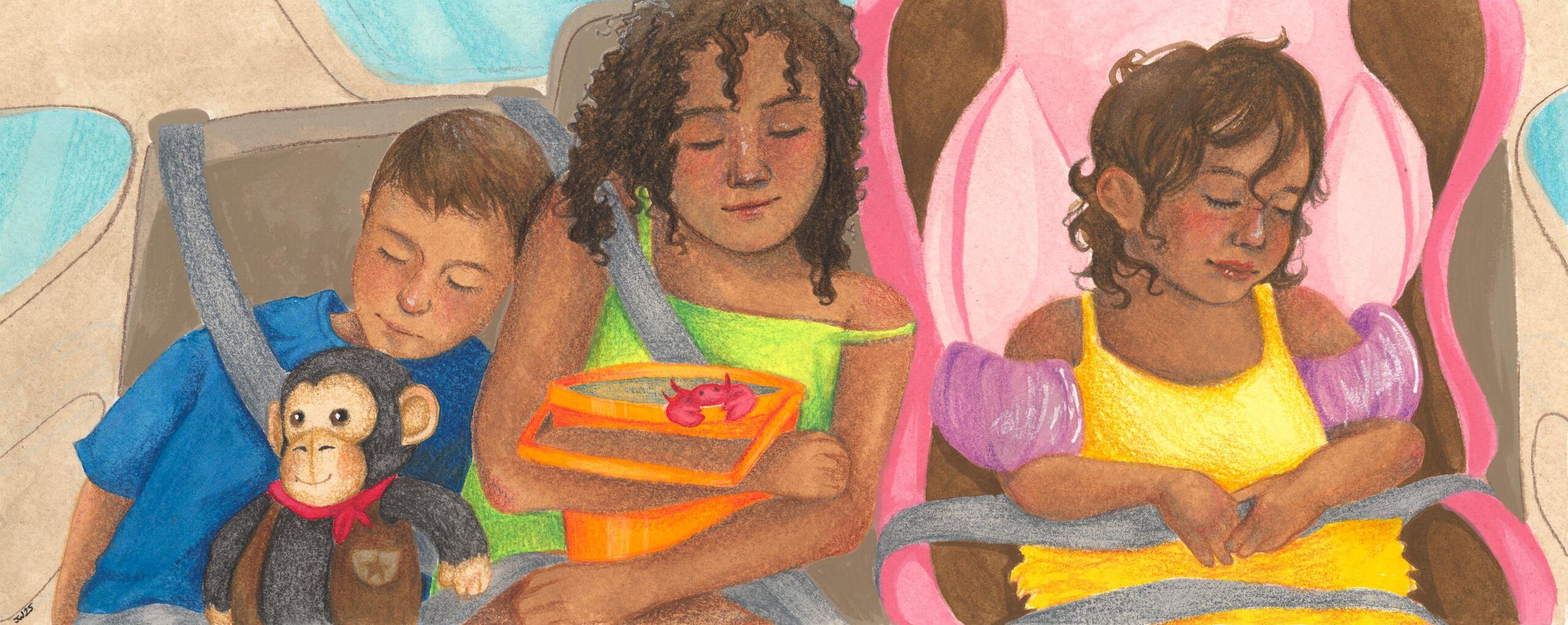 Summer Fun Spread for the Yankee Express - Colored Pencil and Gouache